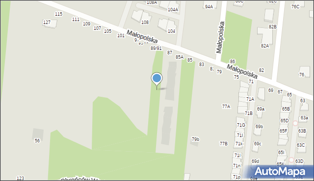 Częstochowa, Małopolska, 87c, mapa Częstochowy