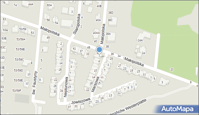 Częstochowa, Marsowa, 2, mapa Częstochowy