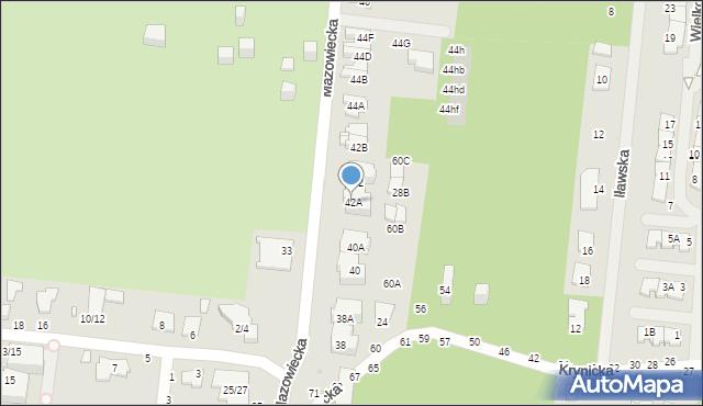 Częstochowa, Mazowiecka, 42A, mapa Częstochowy