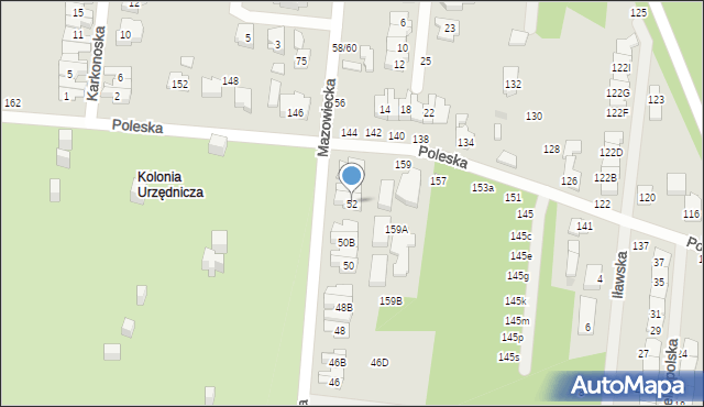 Częstochowa, Mazowiecka, 52, mapa Częstochowy