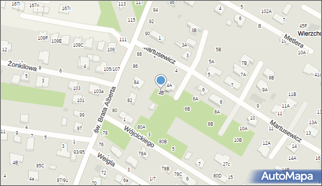 Częstochowa, Martusewicz Zofii, 4B, mapa Częstochowy