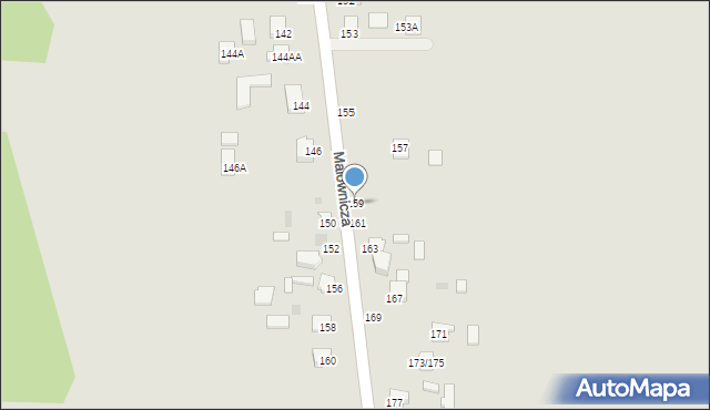 Częstochowa, Malownicza, 159, mapa Częstochowy