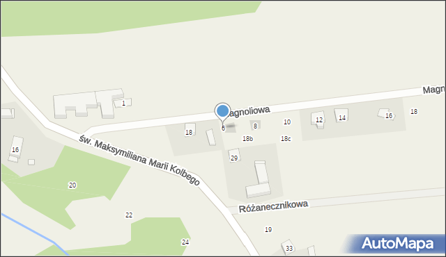 Czmoniec, Magnoliowa, 6, mapa Czmoniec