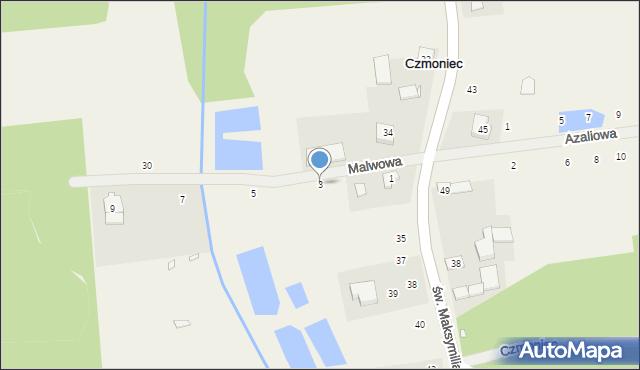 Czmoniec, Malwowa, 3, mapa Czmoniec