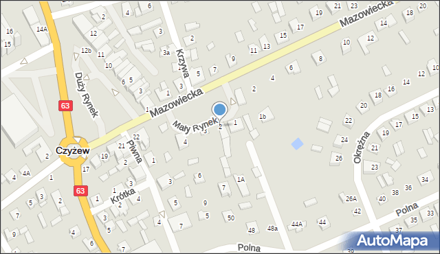 Czyżew, Mały Rynek, 2, mapa Czyżew