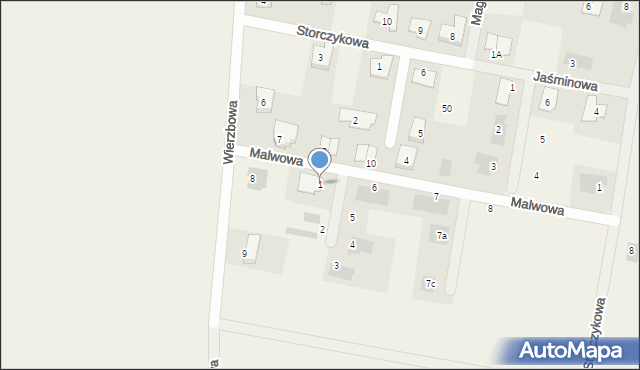 Dąbcze, Malwowa, 1, mapa Dąbcze