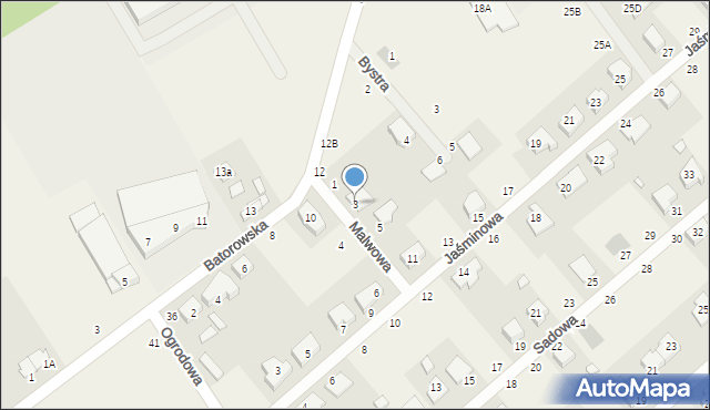 Dąbrowa, Malwowa, 3, mapa Dąbrowa