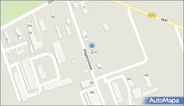 Dąbrowa Białostocka, Magazynowa, 14, mapa Dąbrowa Białostocka