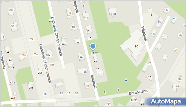 Dąbrowa Chotomowska, Magnolii, 19, mapa Dąbrowa Chotomowska