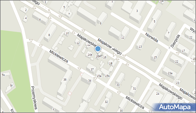 Dąbrowa Górnicza, Majakowskiego, 16A, mapa Dąbrowa Górnicza