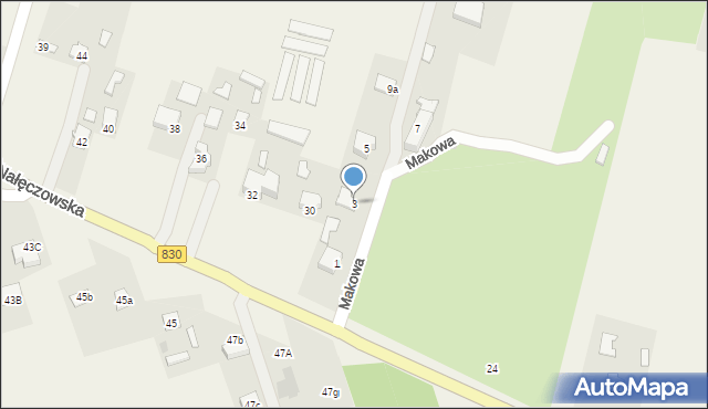 Dąbrowica, Makowa, 3, mapa Dąbrowica
