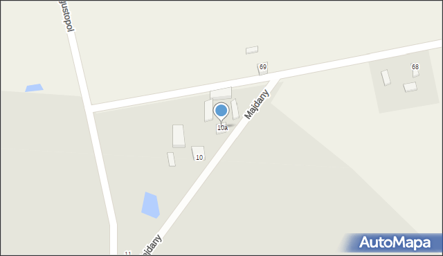 Dąbrowice, Majdany, 10a, mapa Dąbrowice