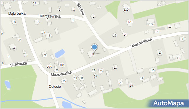 Dąbrówka, Mazowiecka, 18b, mapa Dąbrówka