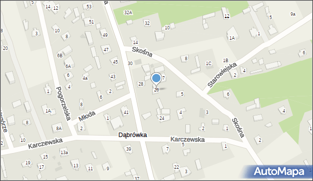 Dąbrówka, Mazowiecka, 26, mapa Dąbrówka