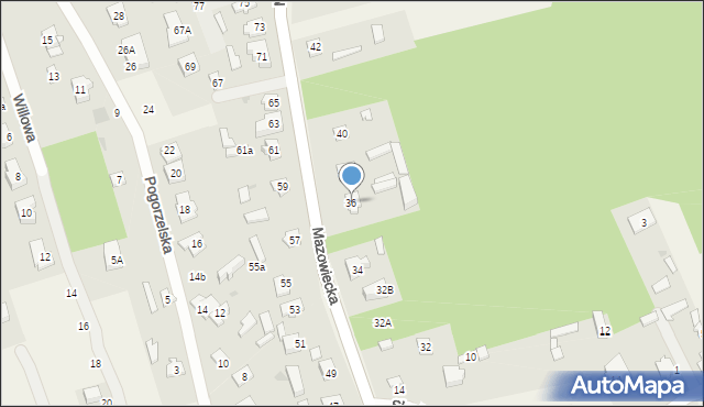 Dąbrówka, Mazowiecka, 36, mapa Dąbrówka
