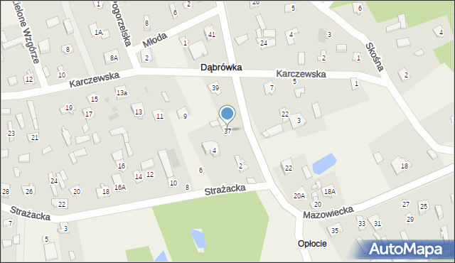 Dąbrówka, Mazowiecka, 37, mapa Dąbrówka