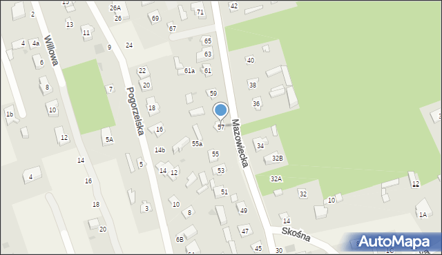 Dąbrówka, Mazowiecka, 57, mapa Dąbrówka