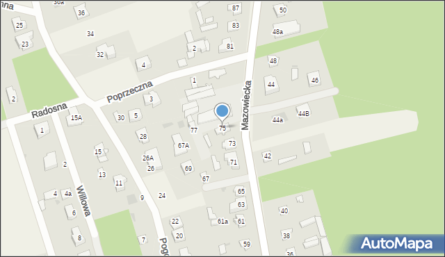 Dąbrówka, Mazowiecka, 75, mapa Dąbrówka