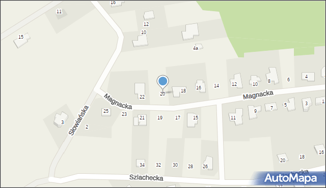 Dąbrówka Nowa, Magnacka, 20, mapa Dąbrówka Nowa