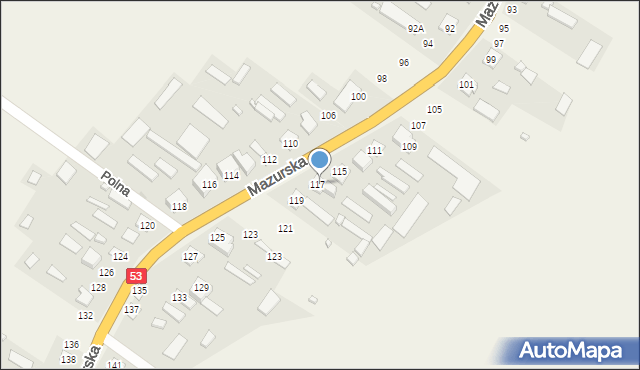 Dąbrowy, Mazurska, 117, mapa Dąbrowy