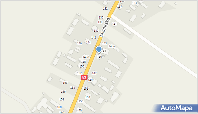 Dąbrowy, Mazurska, 145, mapa Dąbrowy