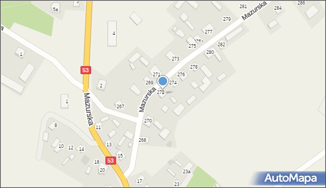 Dąbrowy, Mazurska, 272, mapa Dąbrowy