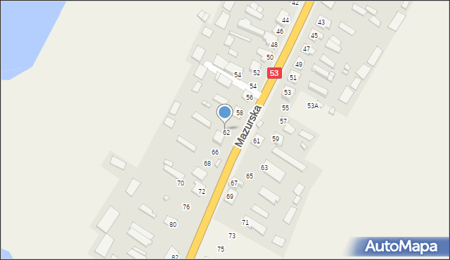 Dąbrowy, Mazurska, 62, mapa Dąbrowy