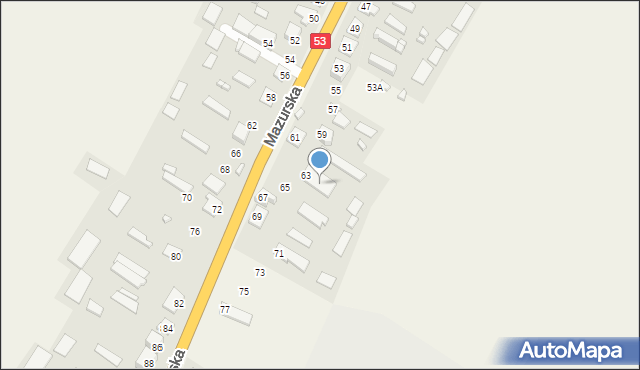 Dąbrowy, Mazurska, 63, mapa Dąbrowy