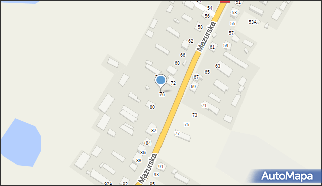 Dąbrowy, Mazurska, 76, mapa Dąbrowy