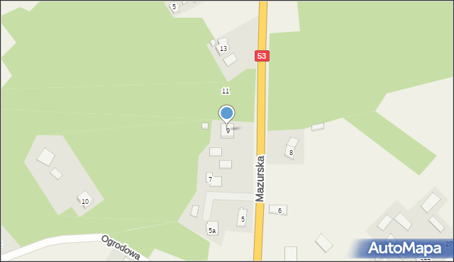 Dąbrowy, Mazurska, 9, mapa Dąbrowy