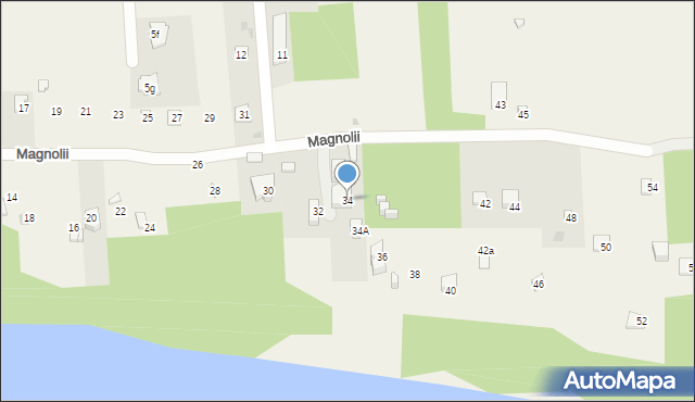 Dębe, Magnolii, 34, mapa Dębe