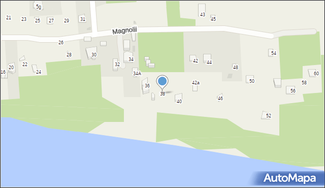 Dębe, Magnolii, 38, mapa Dębe