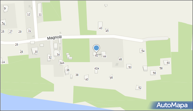 Dębe, Magnolii, 42, mapa Dębe