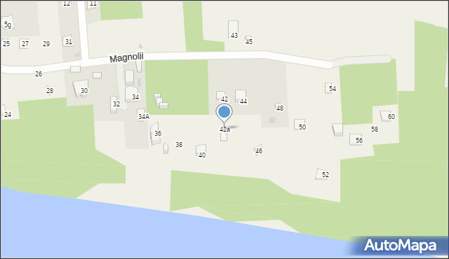 Dębe, Magnolii, 42a, mapa Dębe