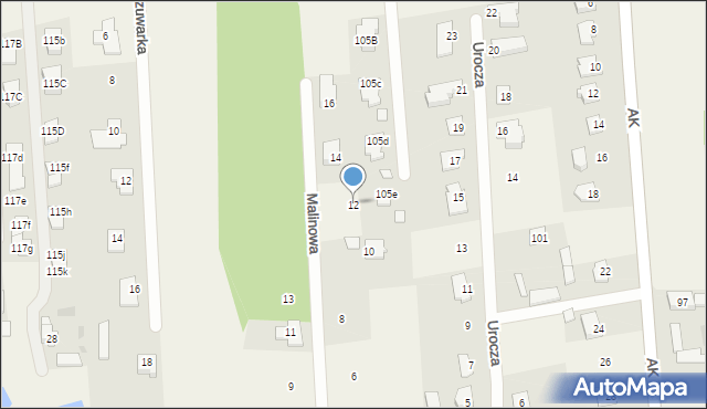 Dębe Wielkie, Malinowa, 12, mapa Dębe Wielkie