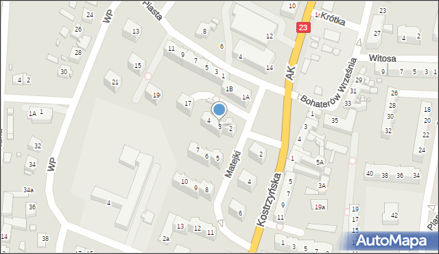 Dębno, Matejki Jana, 3, mapa Dębno