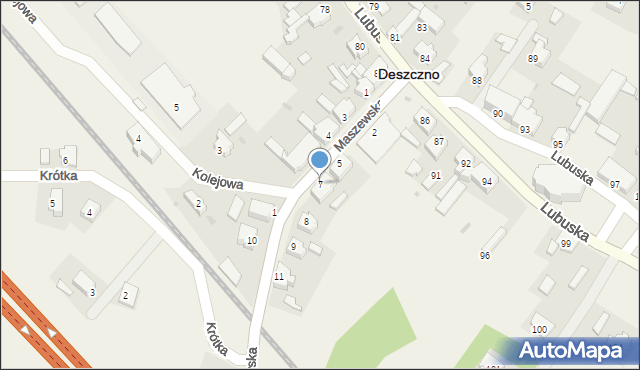 Deszczno, Maszewska, 7, mapa Deszczno