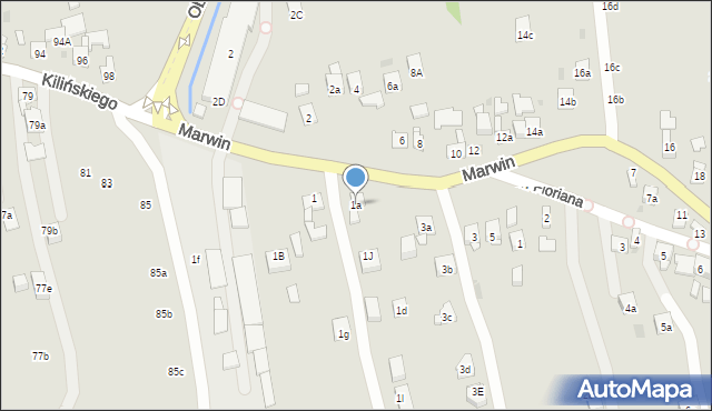 Dobczyce, Marwin, 1a, mapa Dobczyce