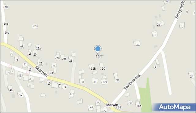 Dobczyce, Marwin, 32d, mapa Dobczyce