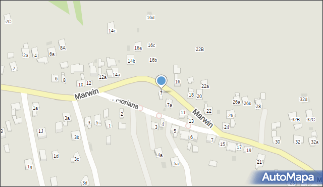 Dobczyce, Marwin, 7, mapa Dobczyce