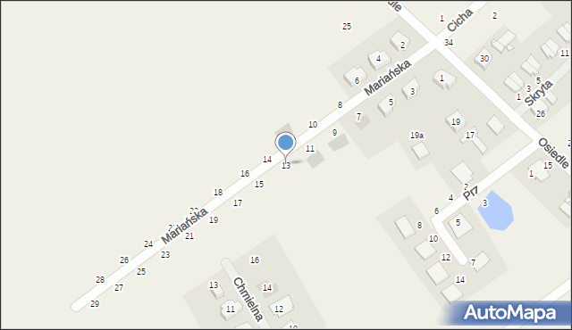 Dopiewiec, Mariańska, 13, mapa Dopiewiec