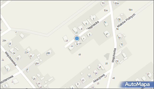 Dopiewo, Magnacka, 9, mapa Dopiewo