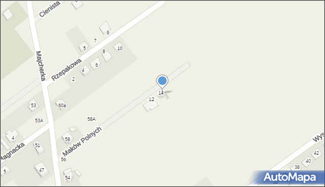 Dopiewo, Maków Polnych, 14, mapa Dopiewo