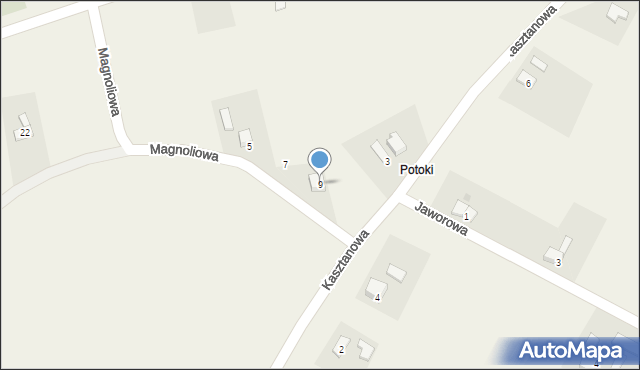 Drogomyśl, Magnoliowa, 9, mapa Drogomyśl