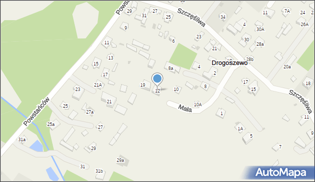 Drogoszewo, Mała, 12, mapa Drogoszewo