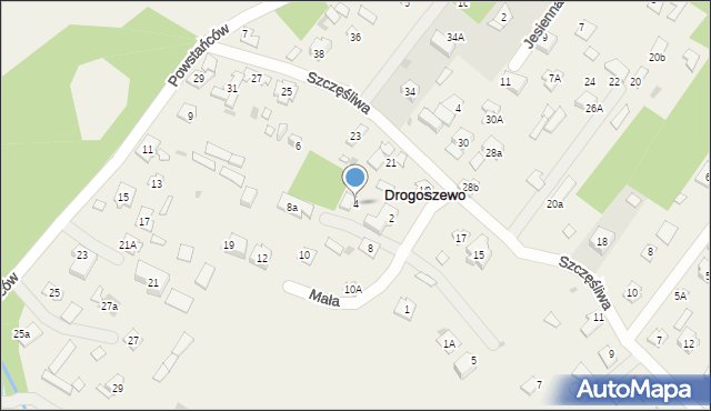 Drogoszewo, Mała, 4, mapa Drogoszewo