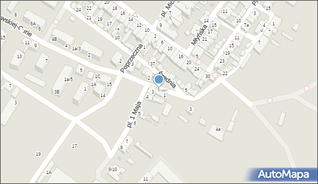 Działdowo, Mazurska, 1A, mapa Działdowo