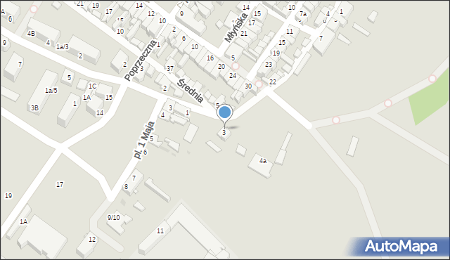 Działdowo, Mazurska, 3a, mapa Działdowo