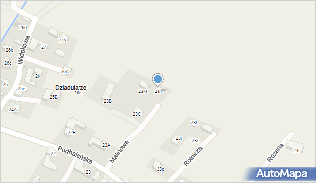 Dzianisz, Malinowa, 13, mapa Dzianisz