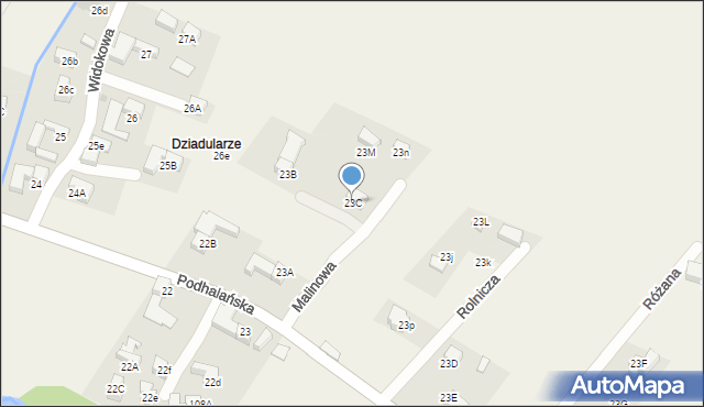 Dzianisz, Malinowa, 7, mapa Dzianisz